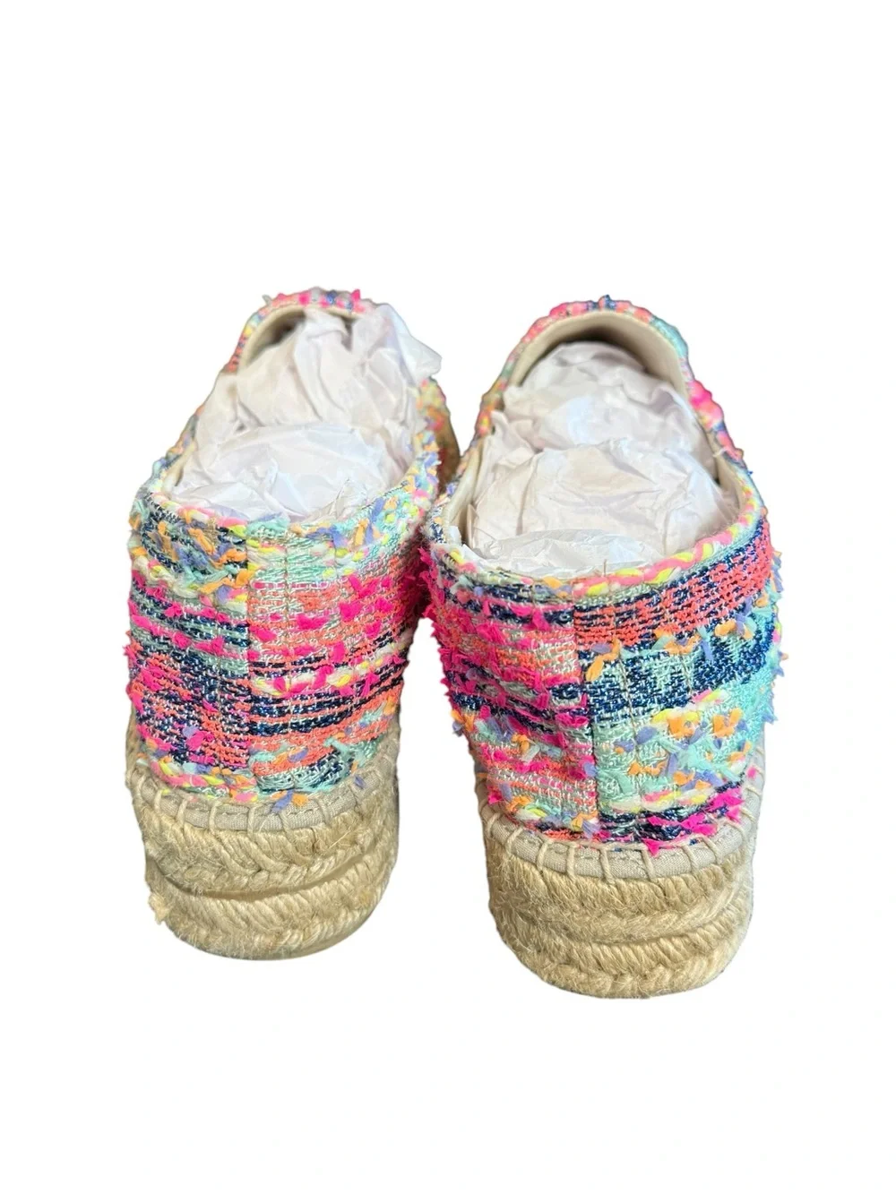Manebí Multicolor Tweed Platform Espadrille Slip-On Shoes EU 39 US 8.5
